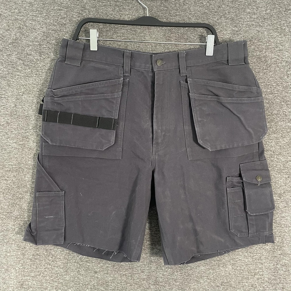 Blaklader Shorts Mens 38 Gray Canvas Cargo Workwear 9 Inseam Utility Tools